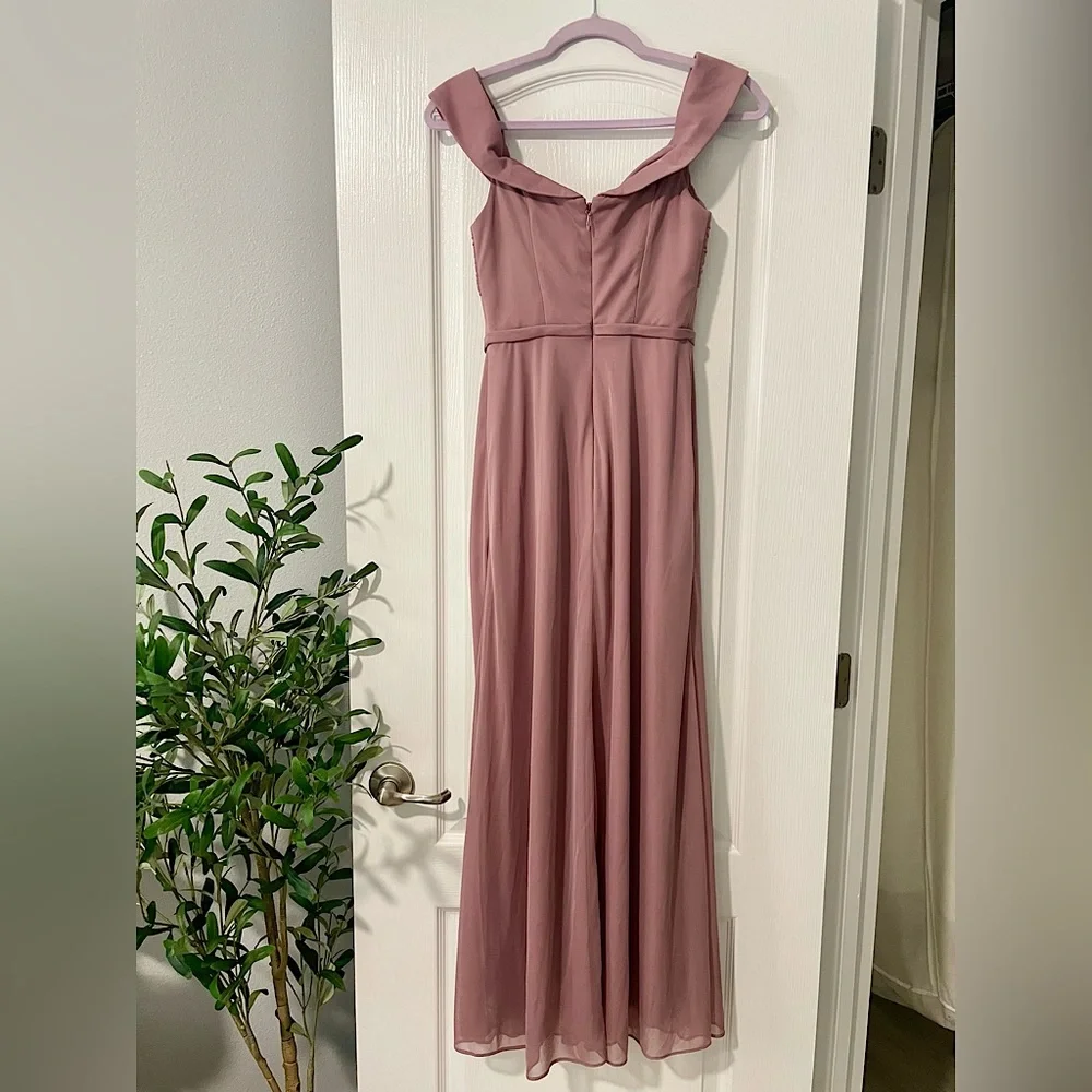 Azazie, Extra Small, Dusty Rose, Almendra Bridesmaid Dress - Picture 4 of 9